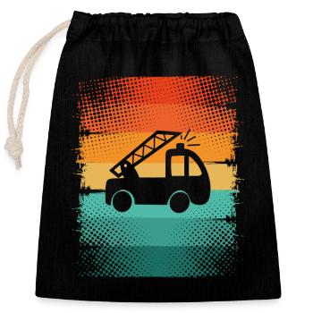 Fire brigade - Closable cotton gift bag (25x30cm) - black - Front