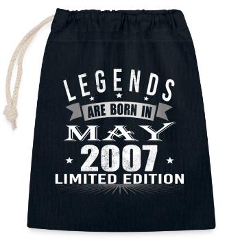 Legends born in March 2007 - Verschließbarer Geschenkbeutel aus Baumwolle (25x30cm) - Navy - Vorne