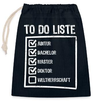 Thèse de doctorat Doctorat Docteur - Sac cadeau en coton avec cordon (25 x 30 cm) - bleu marine - Devant