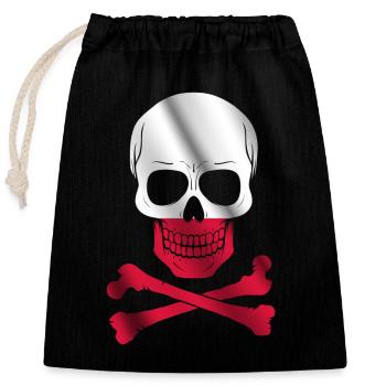 Drapeau de la Pologne - Sac cadeau en coton avec cordon (25 x 30 cm) - noir - Devant