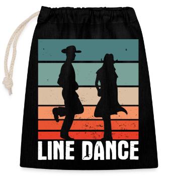 Line Dance Linedance Motiv - Verschließbarer Geschenkbeutel aus Baumwolle (25x30cm) - Schwarz - Vorne