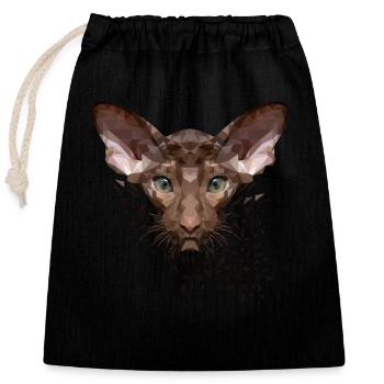 Oriental Shorthair Cat OKH Stubentiger - Closable cotton gift bag (25x30cm) - black - Front