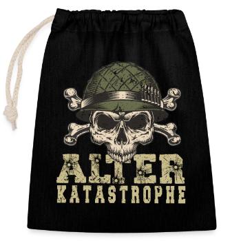 Ancienne catastrophe - Sac cadeau en coton avec cordon (25 x 30 cm) - noir - Devant