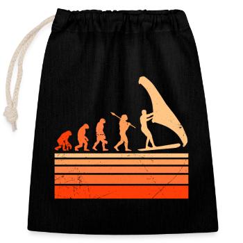 Wing Foiler Evolution Wing Surf - Verschließbarer Geschenkbeutel aus Baumwolle (25x30cm) - Schwarz - Vorne