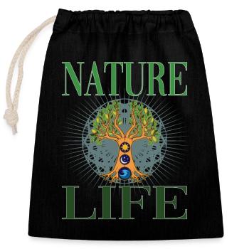 Arbre de Vie pour les Amoureux de la Nature Amoureux de la Nature - Sac cadeau en coton avec cordon (25 x 30 cm) - noir - Devant