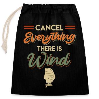 Wing Foil Wing Surf Wingfoiling Wingsurfing - Closable cotton gift bag (25x30cm) - black - Front