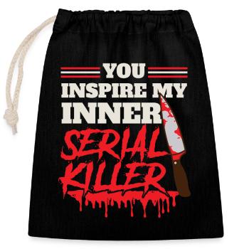 Kino Horror Movies Serial Killer Horrorfilm - Verschließbarer Geschenkbeutel aus Baumwolle (25x30cm) - Schwarz - Vorne