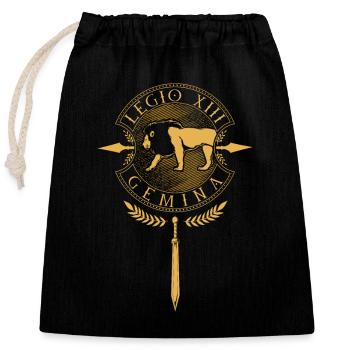 Legio XIII Gemina - Légion romaine - Sac cadeau en coton avec cordon (25 x 30 cm) - noir - Devant