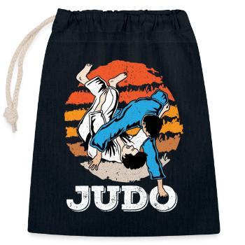 Judo Martial Arts Judo Fighters Fighting Children's Judo - Closable cotton gift bag (25x30cm) - navy - Front