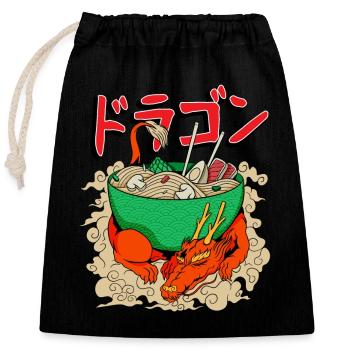 Japanischer Drache mit Ramen Anime Japan - Verschließbarer Geschenkbeutel aus Baumwolle (25x30cm) - Schwarz - Vorne