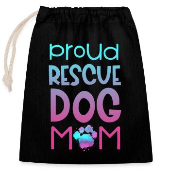 Rescue Dog Search Dog Service Dog Paw - Closable cotton gift bag (25x30cm) - black - Front