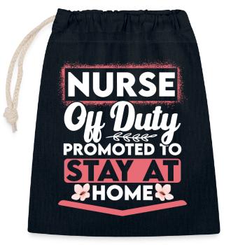 Unité de soins intensifs de retraite infirmière - Sac cadeau en coton avec cordon (25 x 30 cm) - bleu marine - Devant