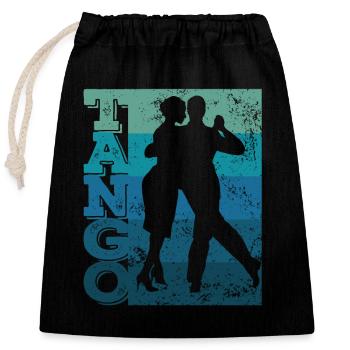 Tango Argentino Retro Vintage Tango Vals Dance - Closable cotton gift bag (25x30cm) - black - Front