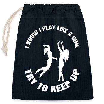 Volleyball Beach Volleyball Girls Volleyball Player - Closable cotton gift bag (25x30cm) - navy - Front