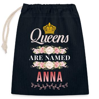 Anna Spruch Geschenk - Verschließbarer Geschenkbeutel aus Baumwolle (25x30cm) - Navy - Vorne