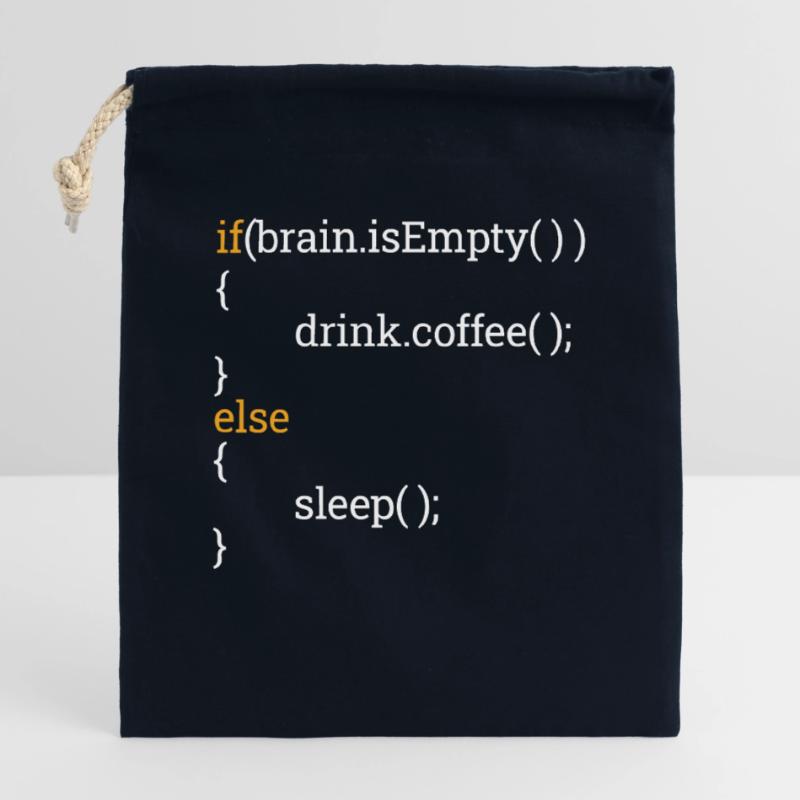 Programmierer Informatik Student Müde Kaffee C++ Verschließbarer Geschenkbeutel aus Baumwolle (25x30cm)