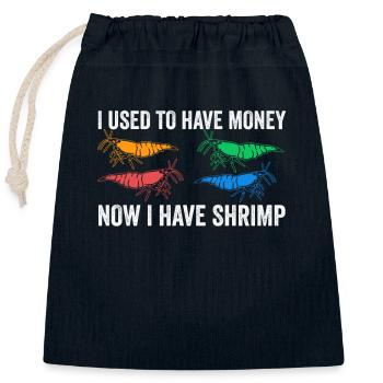 Zwerggarnele Garnele Shrimp Aquascaper Aquaristik - Verschließbarer Geschenkbeutel aus Baumwolle (25x30cm) - Navy - Vorne