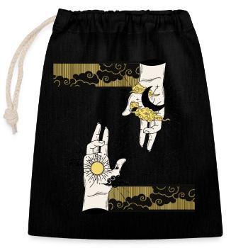 NaruSasu I sasunaru - Sun and Moon Hands - Closable cotton gift bag (25x30cm) - black - Front