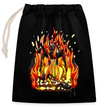 Feuer Flammen Spinnen Krone Königreich Fantasy - Verschließbarer Geschenkbeutel aus Baumwolle (25x30cm) - Schwarz - Vorne