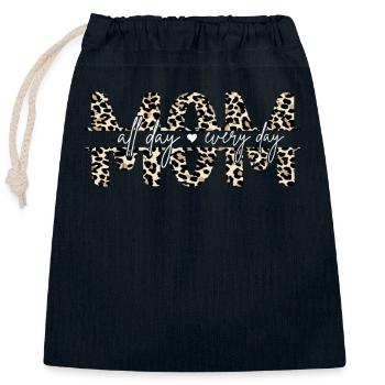 Momlife Mom All Day Every Day Mama Mother's Day - Closable cotton gift bag (25x30cm) - navy - Front