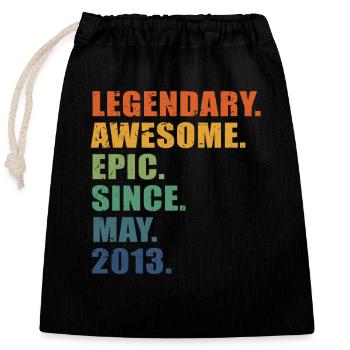 10e anniversaire, mai 2013, 10e anniversaire - Sac cadeau en coton avec cordon (25 x 30 cm) - noir - Devant