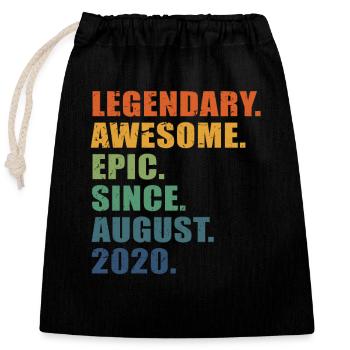 3e anniversaire, août 2020, 3e anniversaire - Sac cadeau en coton avec cordon (25 x 30 cm) - noir - Devant