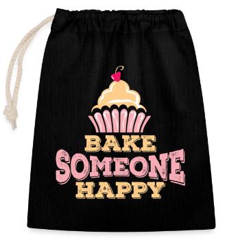 Baker Confectioner Cake Cake Confectionery - Closable cotton gift bag (25x30cm) - black - Front
