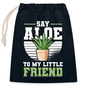 Flowers Aloe Vera Succulent Gardener - Closable cotton gift bag (25x30cm) - navy - Front