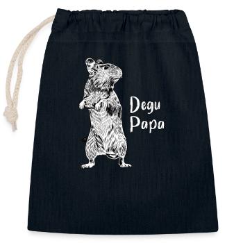 Nagerliebhaber - Degu Papa - Verschließbarer Geschenkbeutel aus Baumwolle (25x30cm) - Navy - Vorne