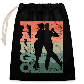 Tango Argentino Retro Vintage Tango Vals Dance - Closable cotton gift bag (25x30cm) - black - Front