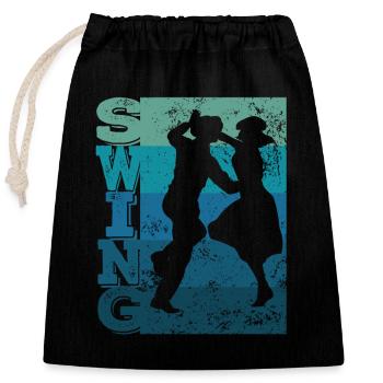 Boogie Woogie Swing Tanzen Retro Farben Vintage - Verschließbarer Geschenkbeutel aus Baumwolle (25x30cm) - Schwarz - Vorne