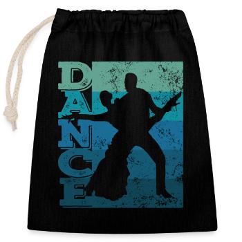 Latin American Dance Couple Vintage - Closable cotton gift bag (25x30cm) - black - Front