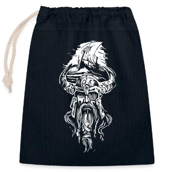 Vikings avec voilier - Sac cadeau en coton avec cordon (25 x 30 cm) - bleu marine - Devant
