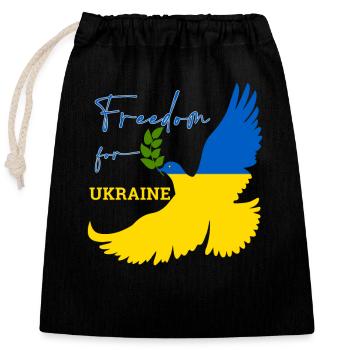 Freedom for Ukraine - Closable cotton gift bag (25x30cm) - black - Front