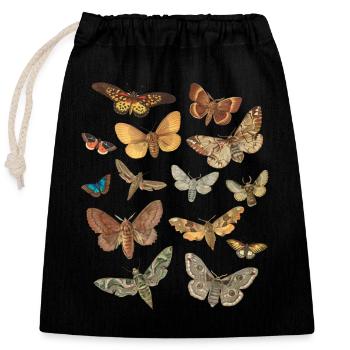 Cottagecore vêtements dark academia moth mode - Sac cadeau en coton avec cordon (25 x 30 cm) - noir - Devant