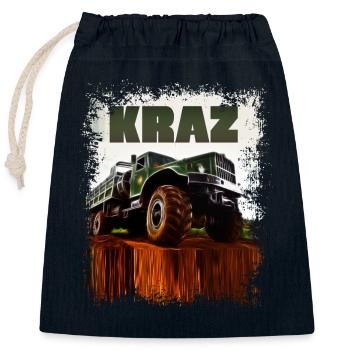 KRAZ LKW - Verschließbarer Geschenkbeutel aus Baumwolle (25x30cm) - Navy - Vorne