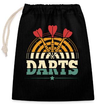Dart Darts Dartspieler Darten - Verschließbarer Geschenkbeutel aus Baumwolle (25x30cm) - Schwarz - Vorne