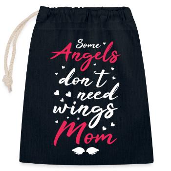 Angel Mom - Verschließbarer Geschenkbeutel aus Baumwolle (25x30cm) - Navy - Vorne