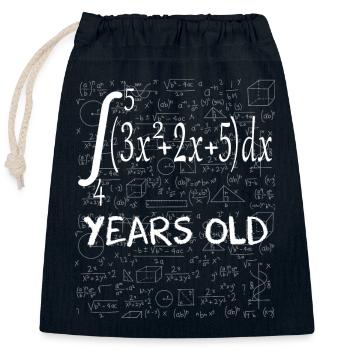 75e anniversaire 75 ans intégrale mathématique - Sac cadeau en coton avec cordon (25 x 30 cm) - bleu marine - Devant