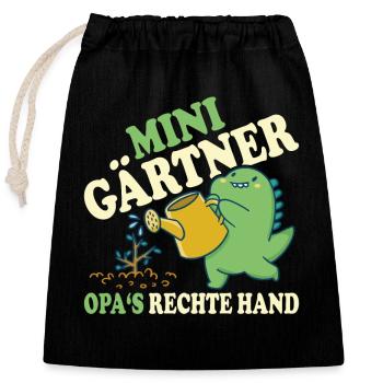 Opa kind Gärtner - Verschließbarer Geschenkbeutel aus Baumwolle (25x30cm) - Schwarz - Vorne