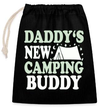 Daddys new camping buddy - Verschließbarer Geschenkbeutel aus Baumwolle (25x30cm) - Schwarz - Vorne