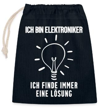 Elektroniker lustiger Spruch - Verschließbarer Geschenkbeutel aus Baumwolle (25x30cm) - Navy - Vorne