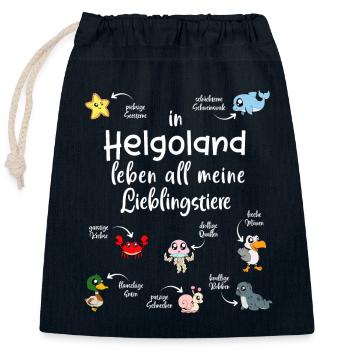 Meine Lieblingstiere in Helgoland - Verschließbarer Geschenkbeutel aus Baumwolle (25x30cm) - Navy - Vorne