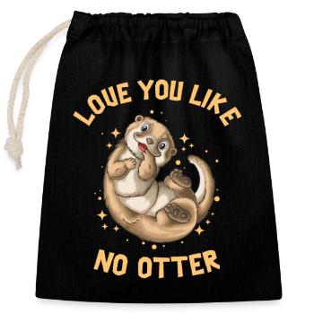 Love You Like No Otter Valentine's Day - Closable cotton gift bag (25x30cm) - black - Front