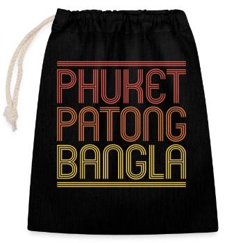 Thailand Thai Bangla Patong Phuket - Closable cotton gift bag (25x30cm) - black - Front