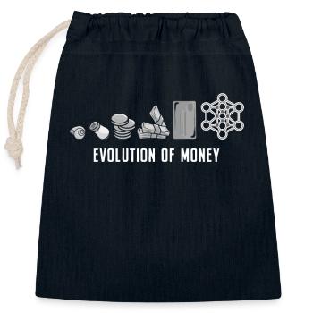 DeFi Decentralized Finance Evolution Of Money BTC - Closable cotton gift bag (25x30cm) - navy - Front