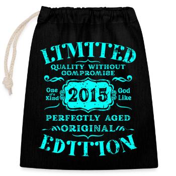 Geburtstag 2015 Limited Edition Geschenk Used Cool - Verschließbarer Geschenkbeutel aus Baumwolle (25x30cm) - Schwarz - Vorne