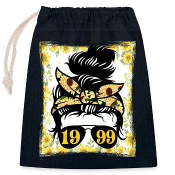Sonnenblume Mama Geboren 1999 Geburtstag - Verschließbarer Geschenkbeutel aus Baumwolle (25x30cm) - Navy - Vorne
