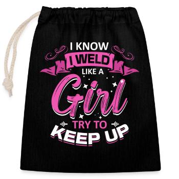 Welders Gifts, Funny Welder Welder Shirt, Welding - Closable cotton gift bag (25x30cm) - black - Front