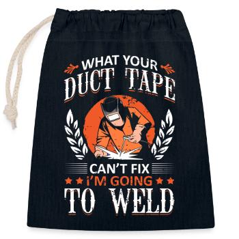 Welders Gifts, Funny Welder Welder Shirt, Welding - Closable cotton gift bag (25x30cm) - navy - Front